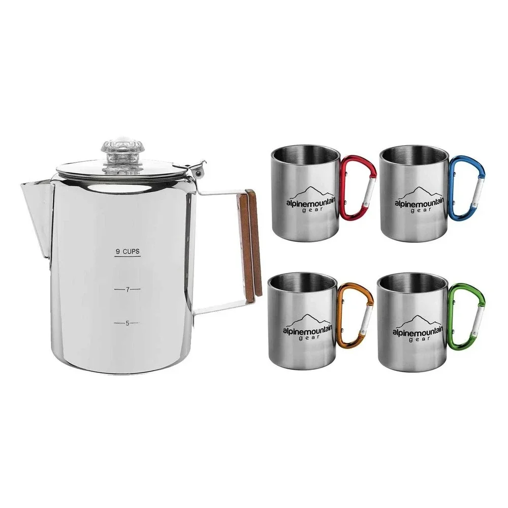 Alpine‎ Mountain Gear 5-piece Stainless Steel Coffee Set New In Packaging!